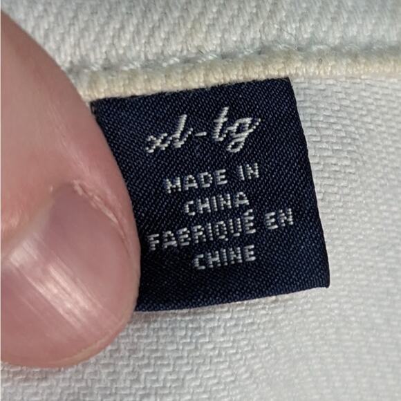 American Eagle White Denim Classic Button Up Collared Jean Jacket Size XL - Picture 6 of 9